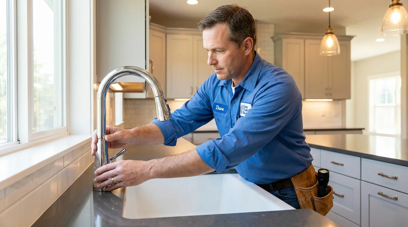 Kitchen faucet installation by Johns Plumbing LLC in Vandalia